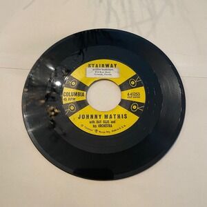Johnny Mathis 45 RPM Vinyl Record Columbia 4-41253 Stairway Call‎ Me